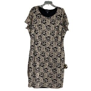 Candalite Women’s Dress Plus 2X Gold & Black Sequin Good Condition Stretch WOW